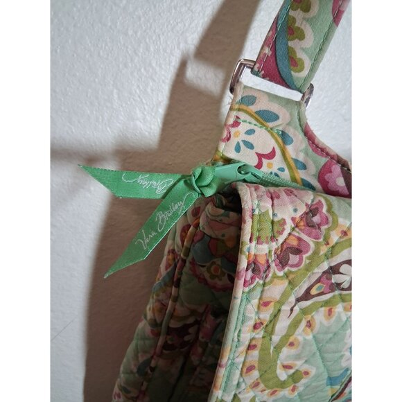 Vera Bradley Quilted Crossbody Purse Bag Messenger Paisley Floral Green - Picture 8 of 8